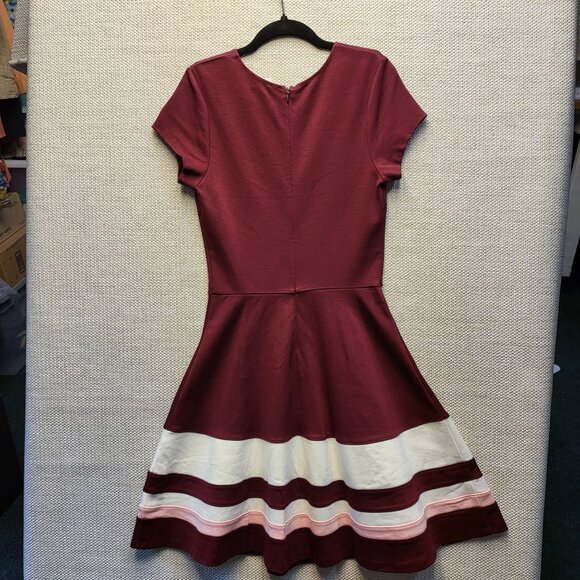 Love...Ady Womens Cranberry Midi Dress Cap Sleeves Fit & Flare Size Small NWT - Picture 7 of 11